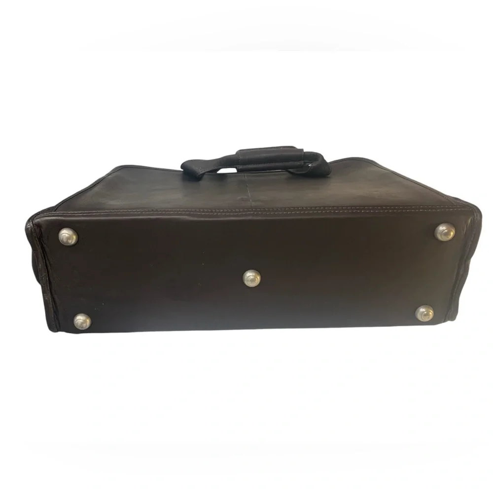 Piel Leather Briefcase  Dark Brown